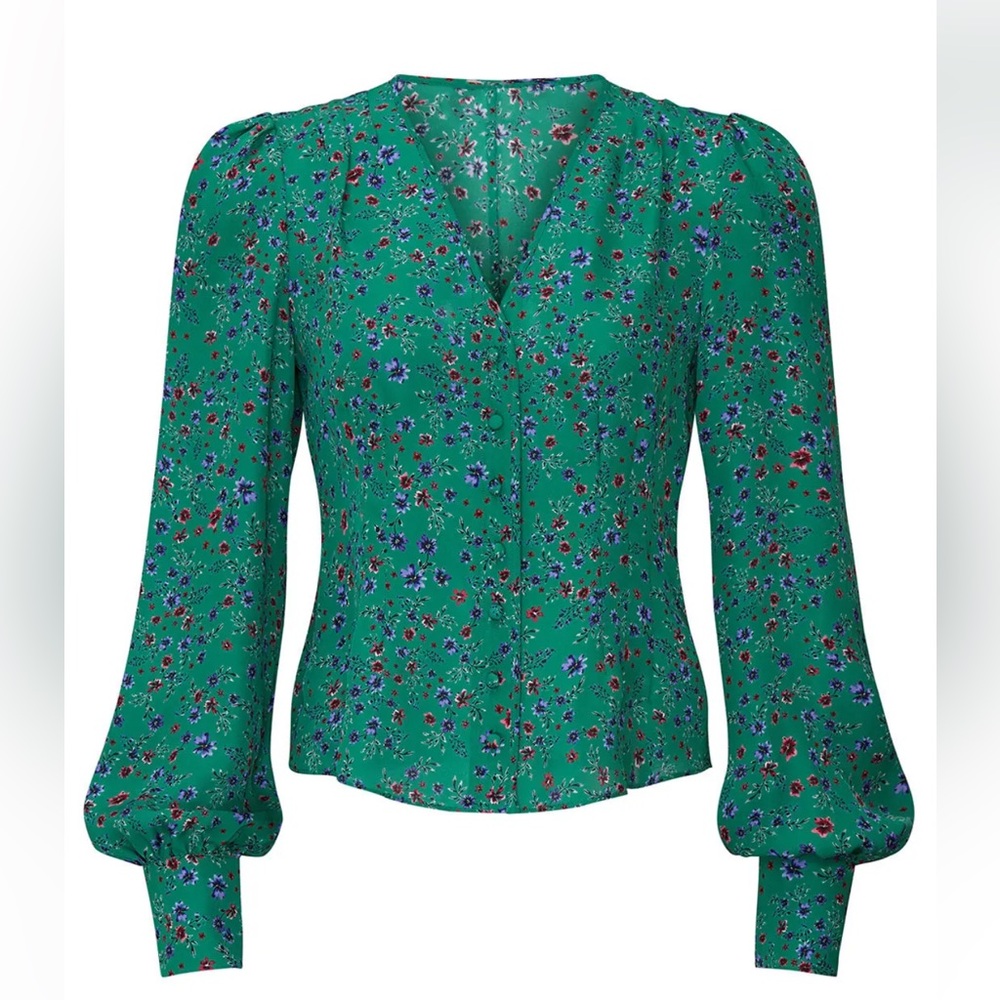 Nicholas Green Silk Button Front Blouse, RTR - Picture 4 of 10